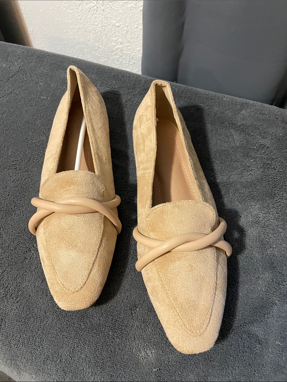 Classic Beige Suede Women's Loafers NWOT